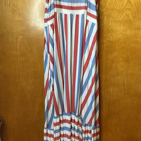 TORRID Super Soft Red And Blue Stripe Tired Maxi Dress. Size 5 (5x) - Picture 10 of 14